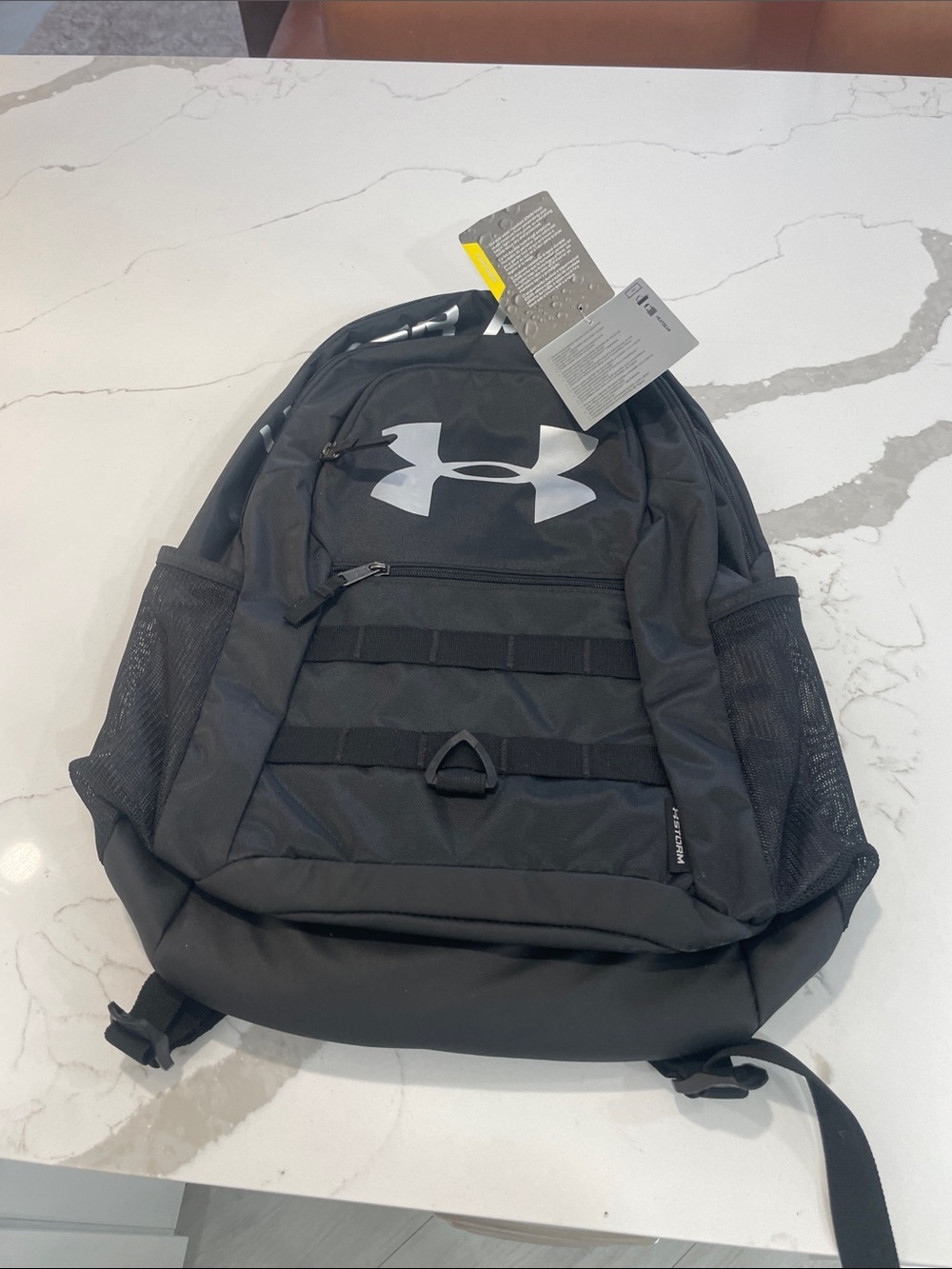 Under Armour Black Tactical-Style Backpack with Silver Logo